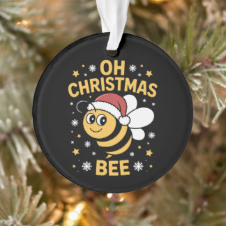 O Kerstmis Bij Kerstman Hoed Sneeuwvlokken Sterren Ornament