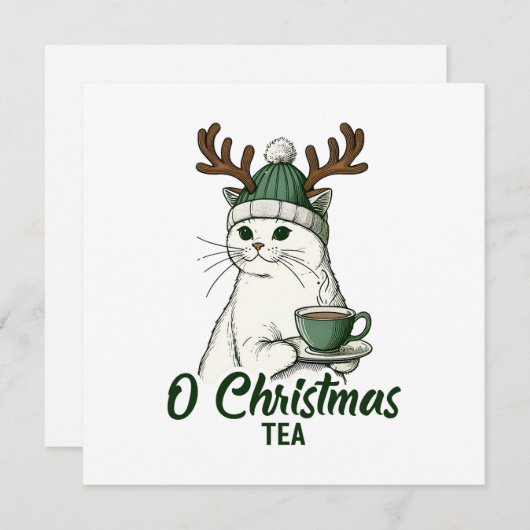 O Kerstthee Feestdagenkaart (Voorkant / Achterkant)