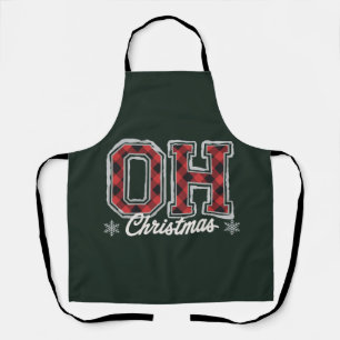 O Kerstvakantie Buffalo Plaid Familie Feestje Schort