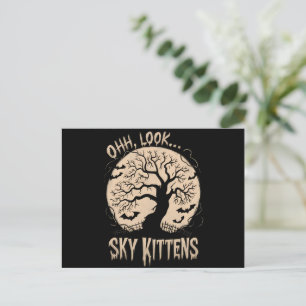 O Kijk Hemel Kitten Halloween Grappige Vleermuis L Briefkaart