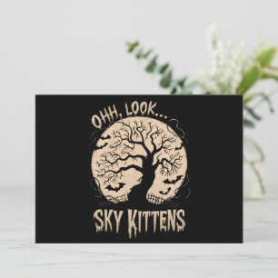 O Kijk Hemel Kitten Halloween Grappige Vleermuis L Kaart