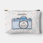 O, knap! Blauwe Pastel Camera Etui (Voorkant)