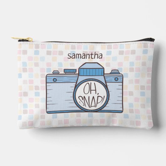 O, knap! Blauwe Pastel Camera Etui (Voorkant)