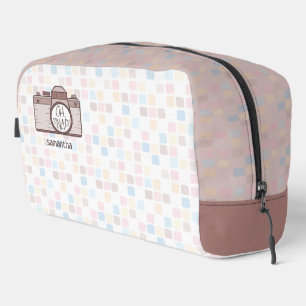 O, knap! Bruine Pastel Camera toilettas Toilettasje