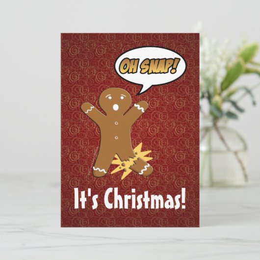 O, knap! Funny Gingerbread Man Kaart (Staand voorkant)