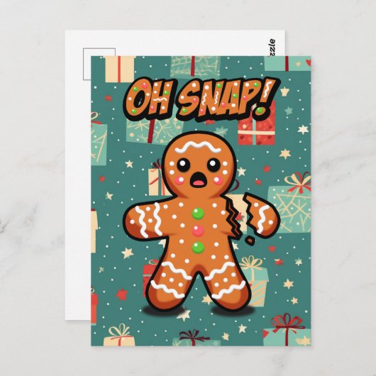 O, knap! Gingerbread Man Briefkaart (Voorkant / Achterkant)