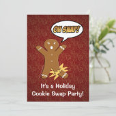 O, knap! Gingerbread Man Cookie Aangepaste Uitnodi Kaart (Staand voorkant)
