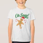 O, knap! Grappige peperkoek Man Cookie Kerstmis Tri-Blend Shirt (Voorkant)