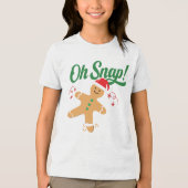 O, knap! Grappige peperkoek Man Cookie Kerstmis Tri-Blend Shirt (Voorkant)