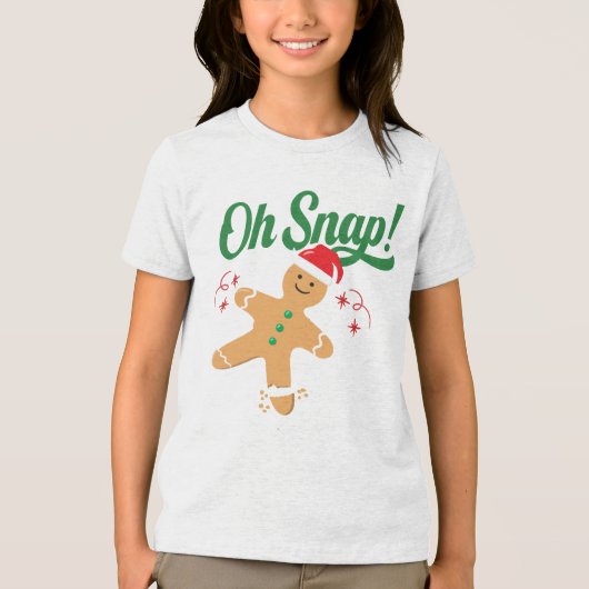 O, knap! Grappige peperkoek Man Cookie Kerstmis Tri-Blend Shirt (Voorkant)