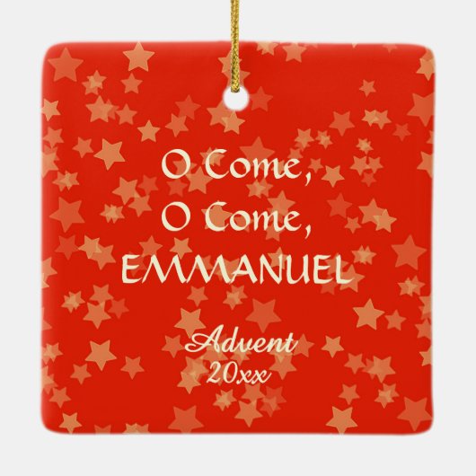 O kom, o kom, Emmanuel (detail) Advent Keramisch Ornament (Achterkant)