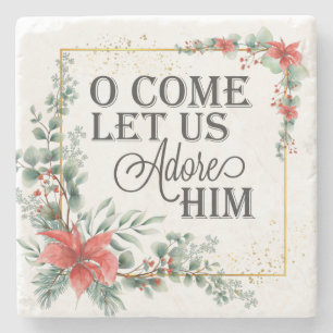 O, laat ons hem met kerstavond bijstaan stenen onderzetter