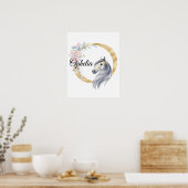 O letter gepersonaliseerde naam monogram met paard poster (Keuken)