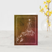 O Little Town of Bethlehem. Carte de Noël en cuir (Fleur jaune)