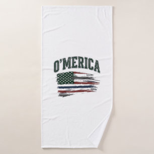 O’Merica Vintage Geschaafde Vlag Overhemd Ontwerp_ Badhanddoek