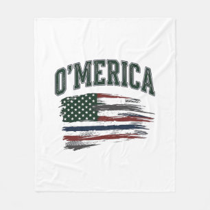O’Merica Vintage Geschaafde Vlag Overhemd Ontwerp_ Fleece Deken