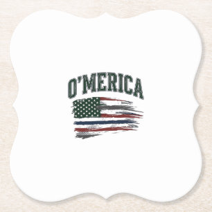 O’Merica Vintage Geschaafde Vlag Overhemd Ontwerp_ Kartonnen Onderzetters