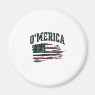 O’Merica Vintage Geschaafde Vlag Overhemd Ontwerp_ Magneet