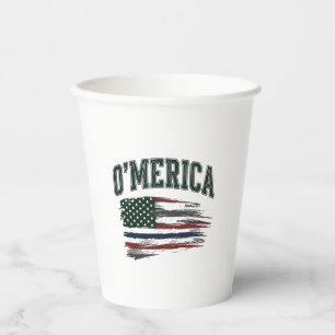 O’Merica Vintage Geschaafde Vlag Overhemd Ontwerp_ Papieren Bekers