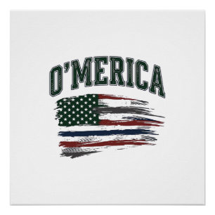O’Merica Vintage Geschaafde Vlag Overhemd Ontwerp_ Perfect Poster