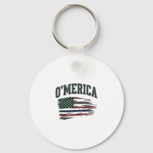O’Merica Vintage Geschaafde Vlag Overhemd Ontwerp_ Sleutelhanger