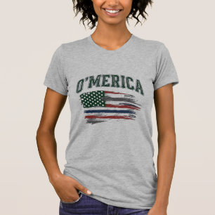 O’Merica Vintage Geschaafde Vlag Overhemd Ontwerp_ T-shirt