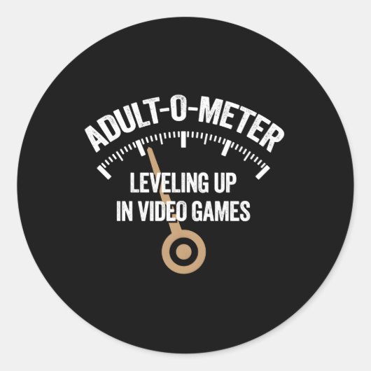 -o-meter nivelleren in videospellen ronde sticker (Voorkant)