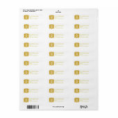 O Monogram "Gold Lace"-ontwerp: adrestabellen Etiket (Full Sheet)