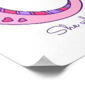 O monogram kunst Ophelia meisjes naam poster (Hoek)