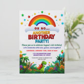 O nee! Nog een dinosaurus-verjaardagsfeestje  Kaart (Staand voorkant)
