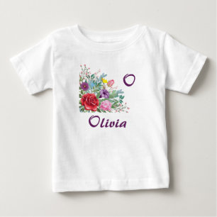 O Olivia Personalize Letter Name, Roos Flowers