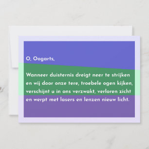O, Oogarts Bedankkaart