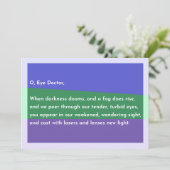 O, Oogarts, Bedankkaart (Staand voorkant)