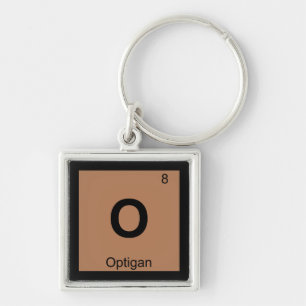 O - Optigan Muziek Chemie Periodiek Systeem Symboo Sleutelhanger