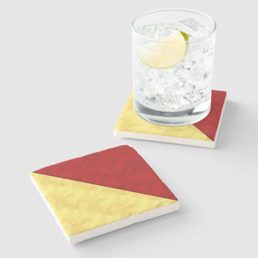 O Oscar Waterverf Nautical Signal Maritime Vlag Stenen Onderzetter (Zijkant)