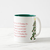 O Paroles d'arbre de Noël Mug de café de vacances (Devant droit)