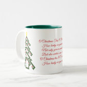 O Paroles d'arbre de Noël Mug de café de vacances (Devant gauche)
