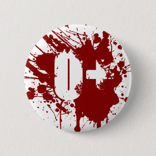 O positieve bloedgroep Grappige vampier & zombie d Ronde Button 5,7 Cm