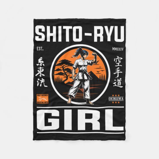 O Ryu Girl precisie en stijl in karate design! Fleece Deken (Voorkant)