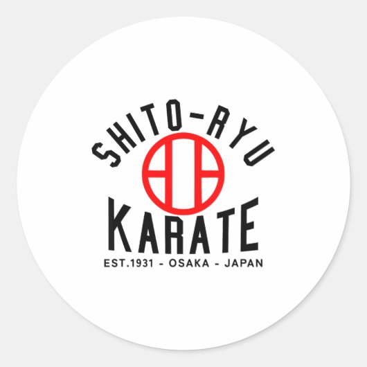 O-ryu Karate Japan Martial Arts  Ronde Sticker (Voorkant)
