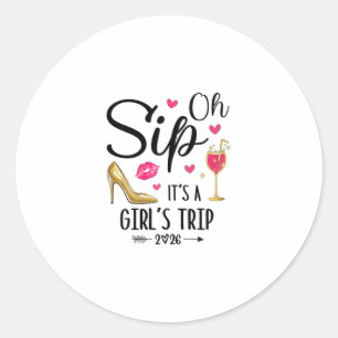 O sip het is een meidenreis 2026 zomer vakantie we ronde sticker