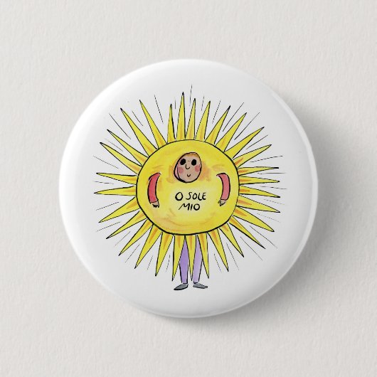 O sole mio ronde button 5,7 cm (Voorkant)