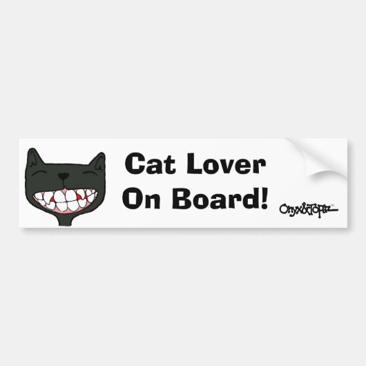O&T Bumpersticker Cat Lover... (Voorkant)