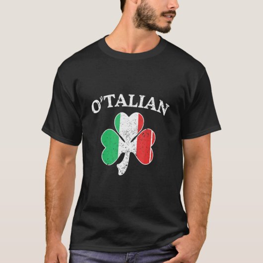 O Talian Italy Irish Shamrock St Patricks Day Me T-shirt (Voorkant)