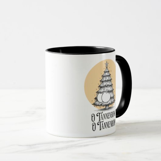 O Tannenbum Christmas Butt Bum Joke Mug (Devant droit)