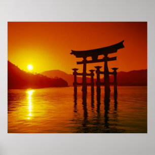 O-Torii poort, Itsukushima heiligdom, Miyajima, Poster