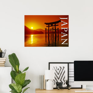 O-Torii-poort, Itsukushima-schrijn Miyajima, Jap Poster