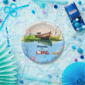 O-vis-ally Een Gevist 1e Verjaardagspapier Bord (Feest)