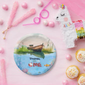 O-vis-ally Een Gevist 1e Verjaardagspapier Bord (Feest)