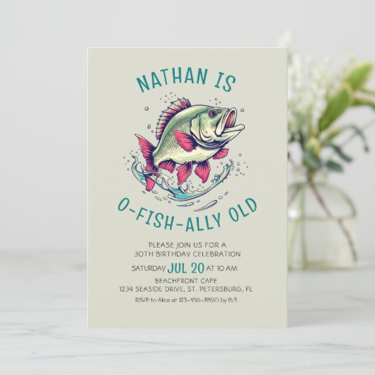 O-vis-ally oud Gevist volwassen verjaardag Kaart (Staand voorkant)